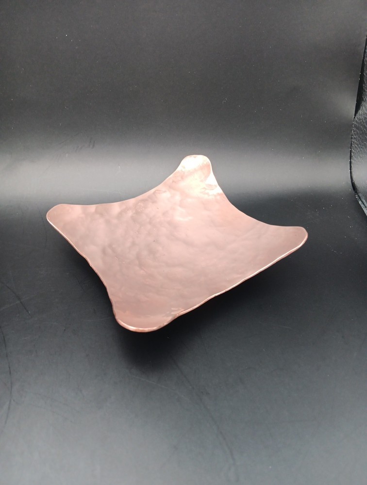 Vintage Solid Copper Trinket Dish  4"x 4"