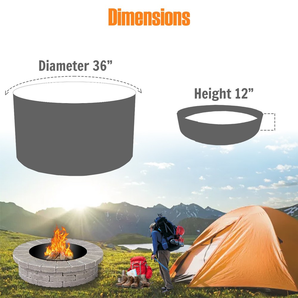 Fire Pit Ring - Wood Burning Fire Pit For Outside Fire Pit-36" Dia & 12" Height