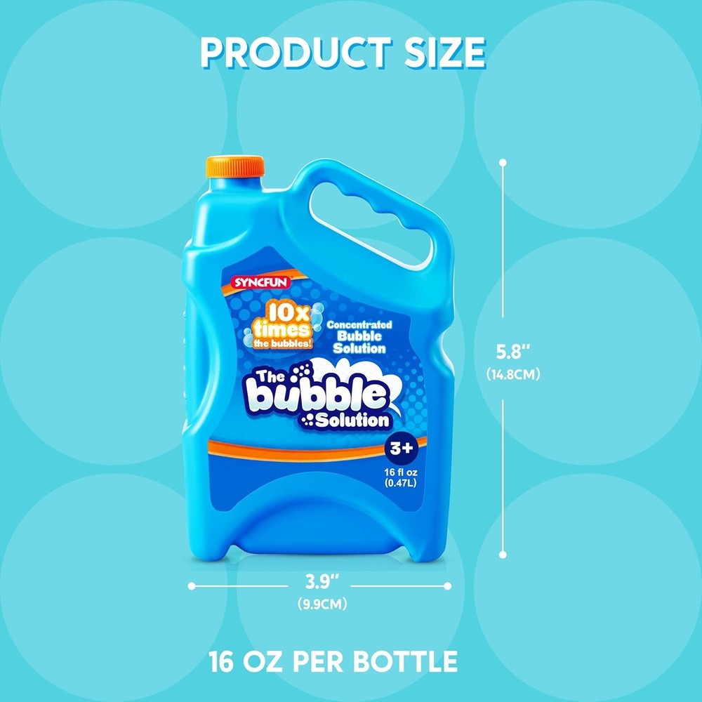 16 oz Bubble Solution RefillsUp to 1.25 Gallons, Concentrated Solution for Bu...