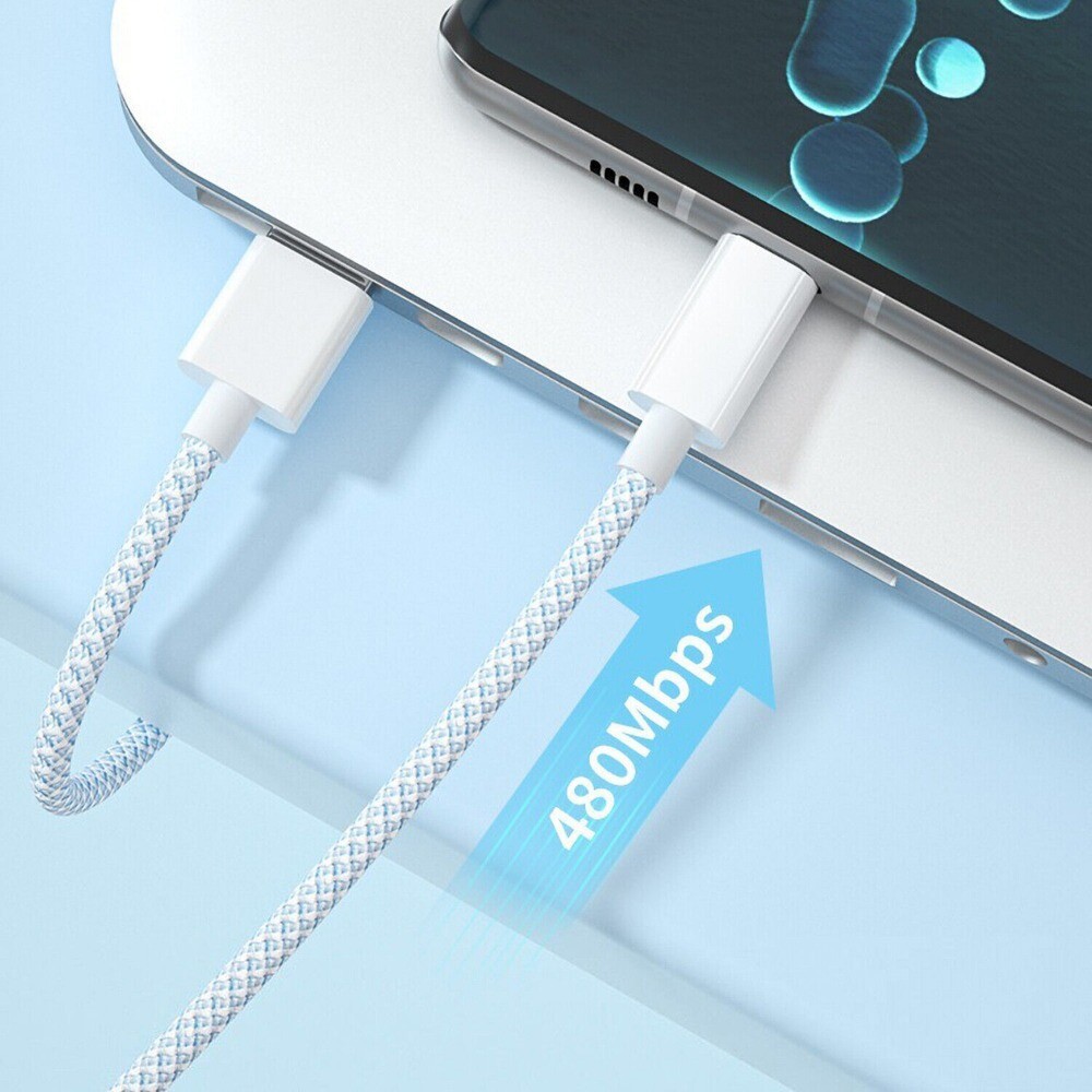 3FT USB-C to USB-C Braided Fast Charging Cable For iPhone 17 16 15 Pro MAX