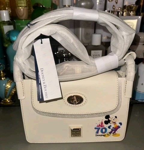 Dooney & Bourke Pinky Disneyland 70th Anniversary Mickey Mouse Crossbody White