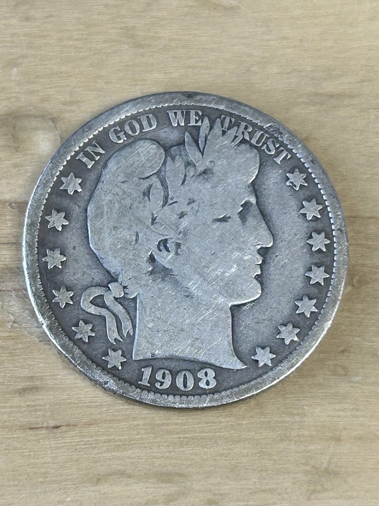 1908-D 50C Barber Half Dollar