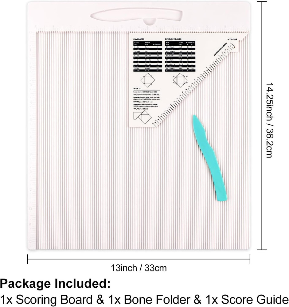 12X12" Scoring Board for Making Envelopes,Envelope Boxes&Gift Boxes–Large Multi-