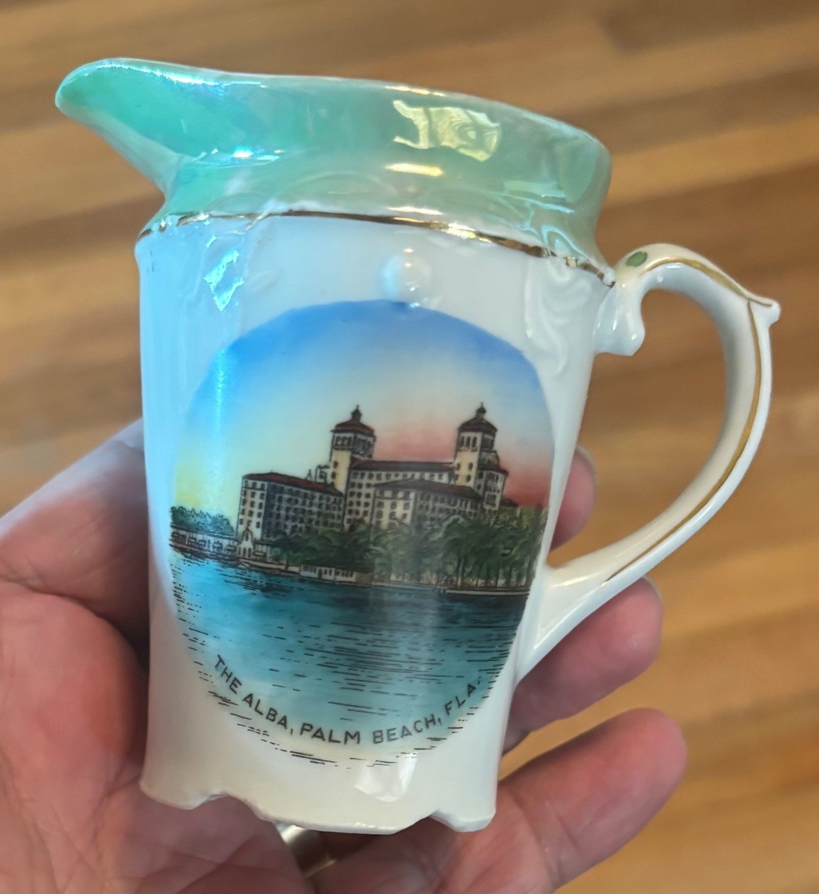 Vintage 1930s Palm Beach Florida Alba Hotel Souvenir Jonroth Creamer Pitcher