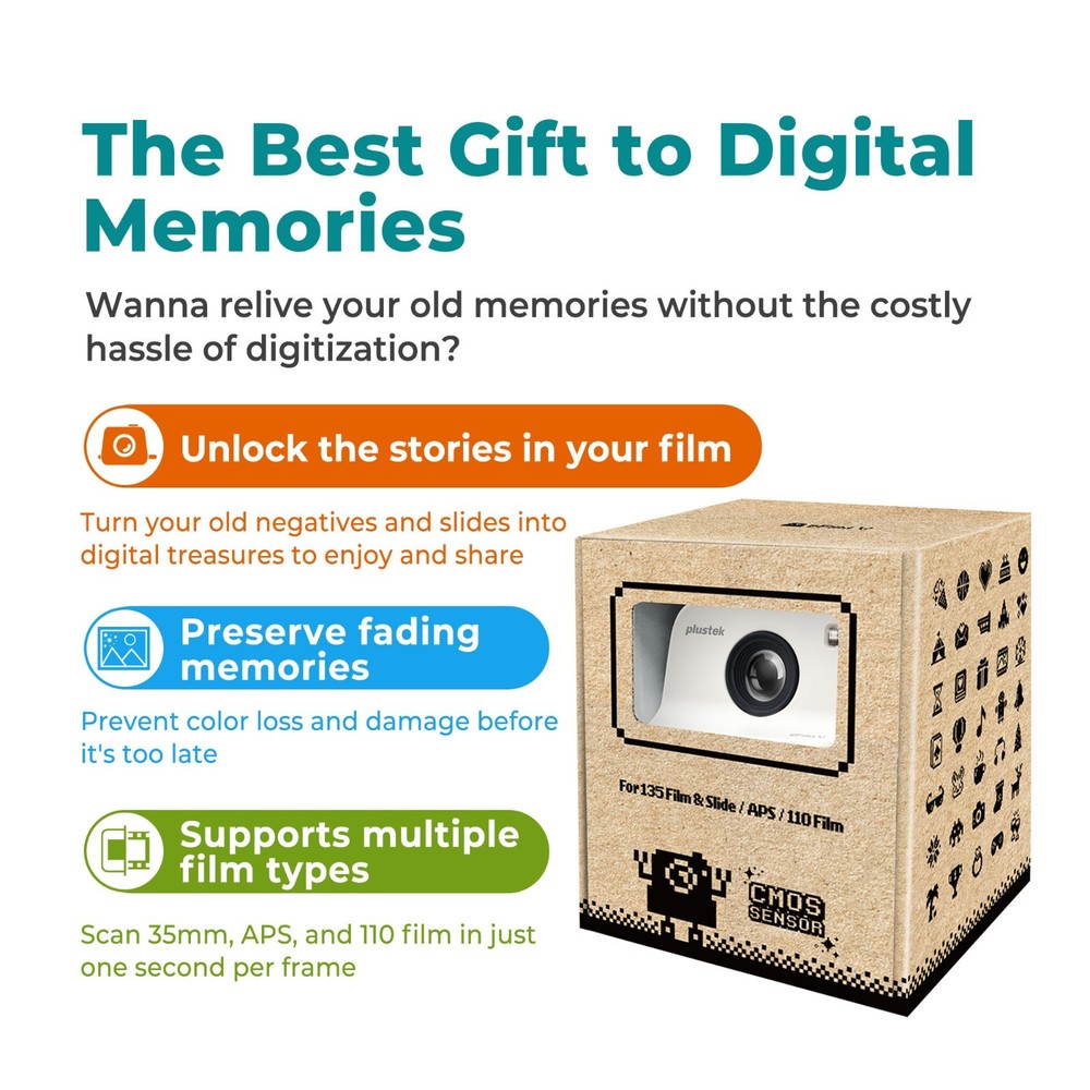 Plustek eFilm V - Slide & Negative Scanners, Quickly Convert 35mm / 110 / APS
