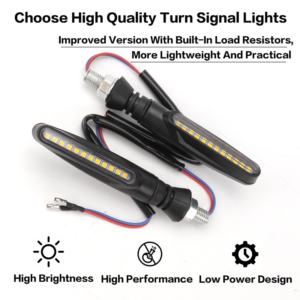 4PCS Flowing Motorcycle LED Turn Signals Light Indicator Blinker Tail Lights