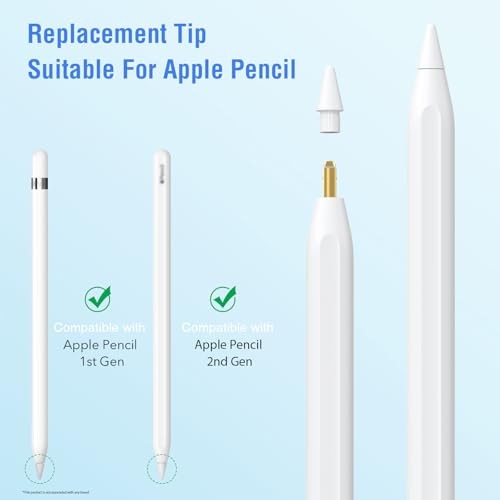 Replacement Tips Suitable for Apple Pencil Compatible with Apple Pencil 2 Pack