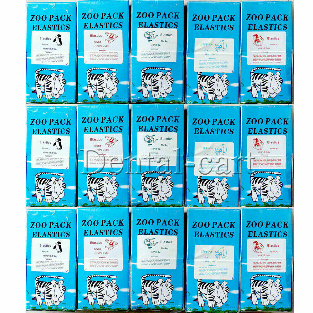 15 Sizes Dental Orthodontic Rubber Bands Elastics Latex Braces 3.5 /5.0 /6.5 oz