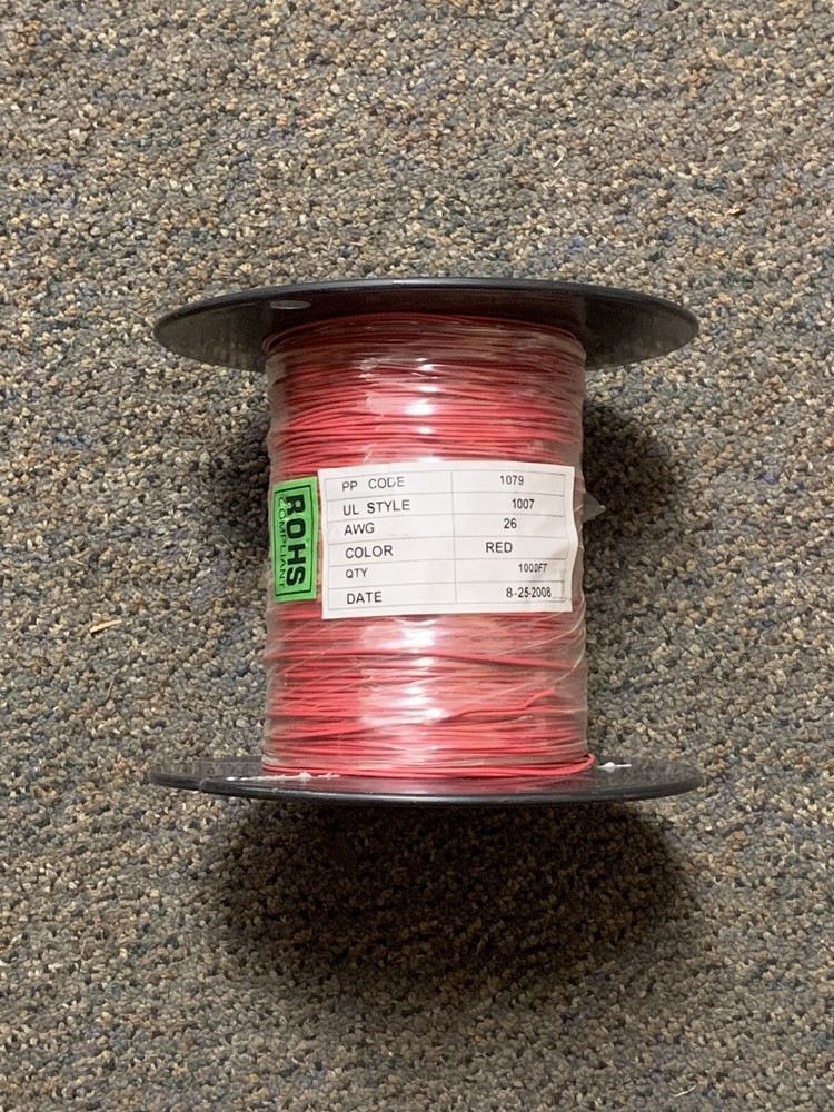 ProPower PP1079 Hook Up Wire UL 1007, 26 AWG, Red, 1000ft