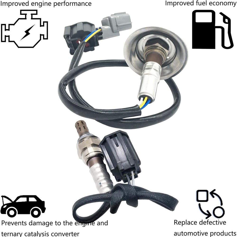 For 2010 2011-2013 Mazda 3 Mazdaspeed 2.3L L4 2PCS Upper+Lower O2 Oxygen Sensor