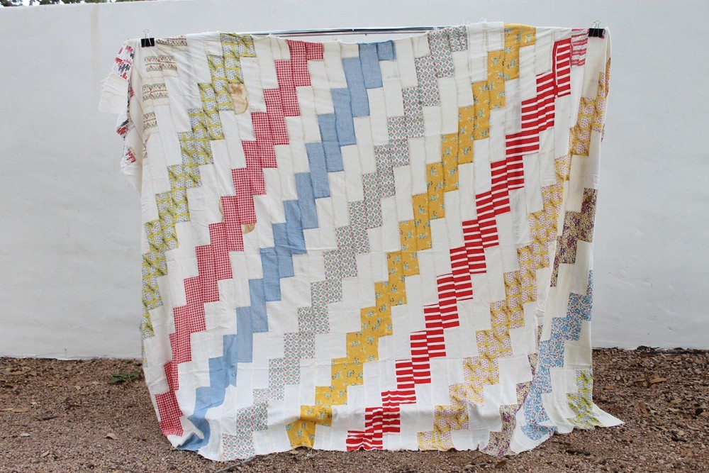 Antique Brick’in It Heirloom Patchwork Quilt Top