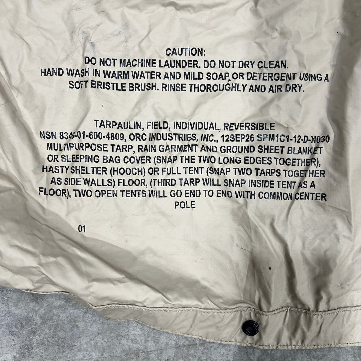 US Military GI Army Field Tarp Reversible