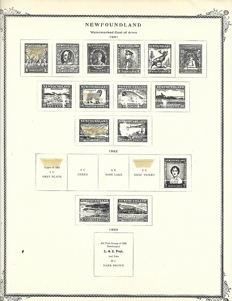 CANADA NEWFOUND LAND 1857 - 1933 SCOTT PAGES 2 POST SYSTEM