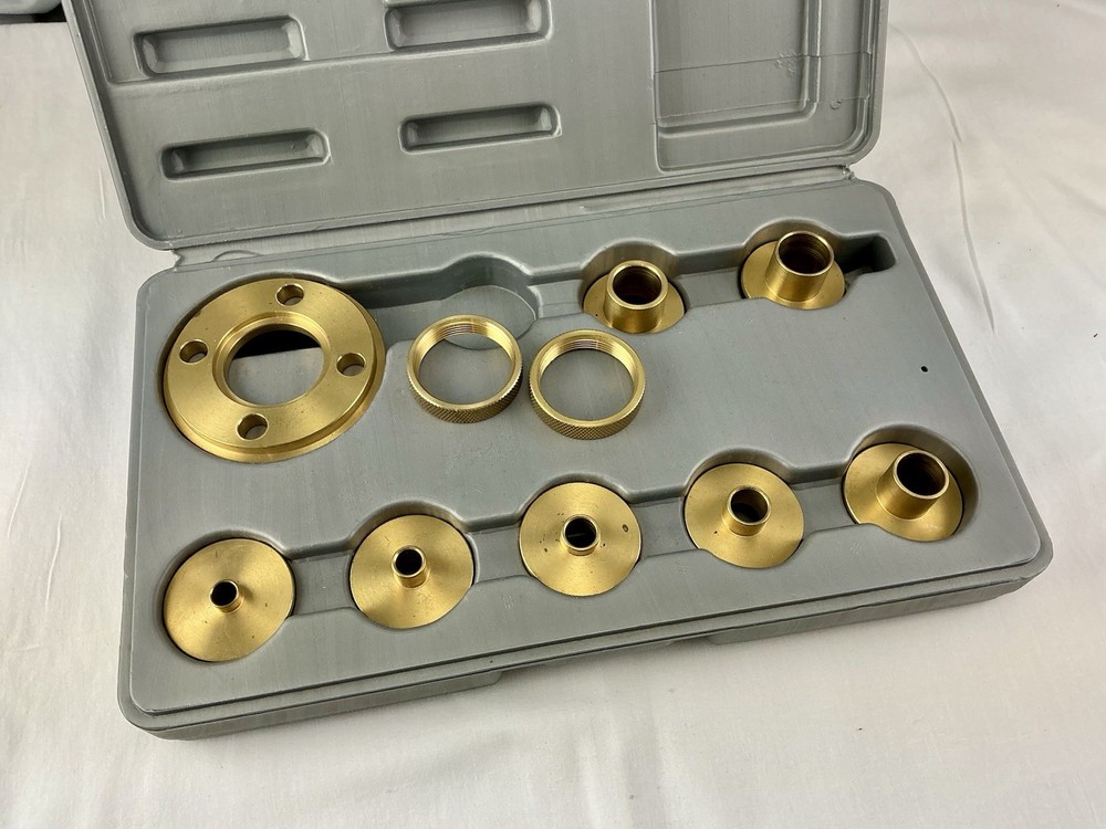 Rockler Router Guide Bushing Kit Brass Set With Case ~ 10 Pieces