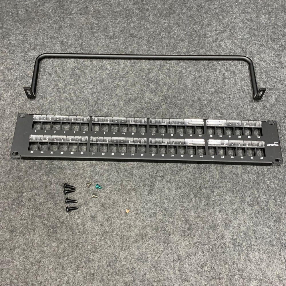 LEVITON QuickPort 48 Port Patch Panel with Magnifying Lens Label Holder