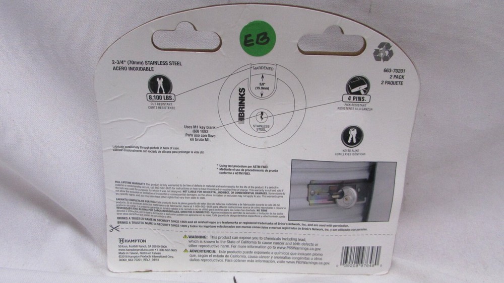 BRINKS PRO MAX SECURITY LOCK 663-70201