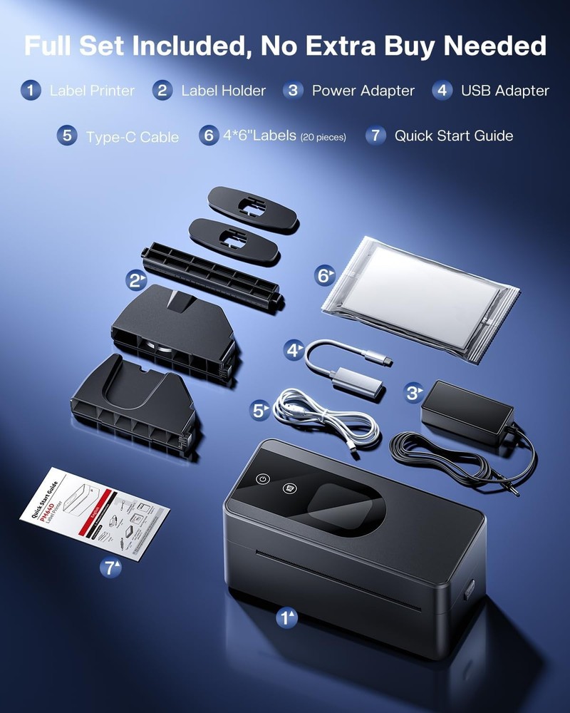 4x6 Phomemo Thermal Shipping Label Printer Upgraded with Touchable Screen USPS