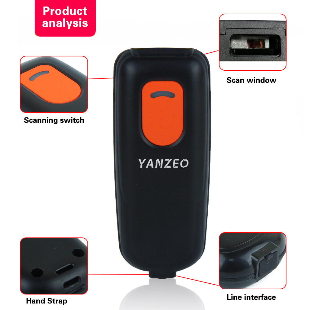 YZ 2.4Ghz Wireless Bluetooth Barcode Scanner USB Cordless 1D Barcode Reader New