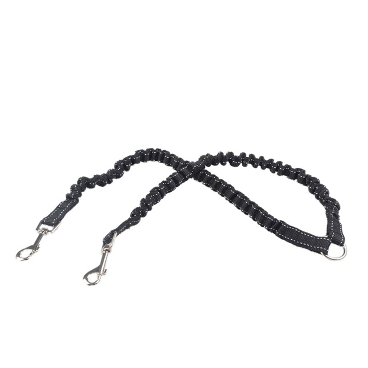 Strong Nylon 2 Way Dog Coupler Leash Bungee Double Lead Twin Two Dogs Walking