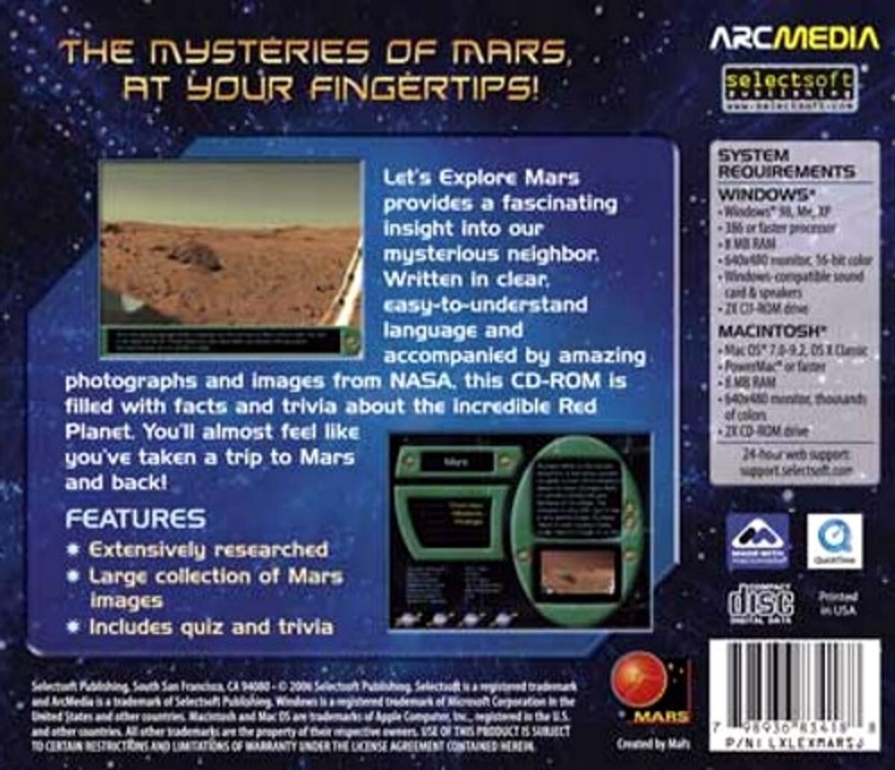 Let's Explore Mars - Mysteries at Fingertips! Age 12+ PC Software Sealed New