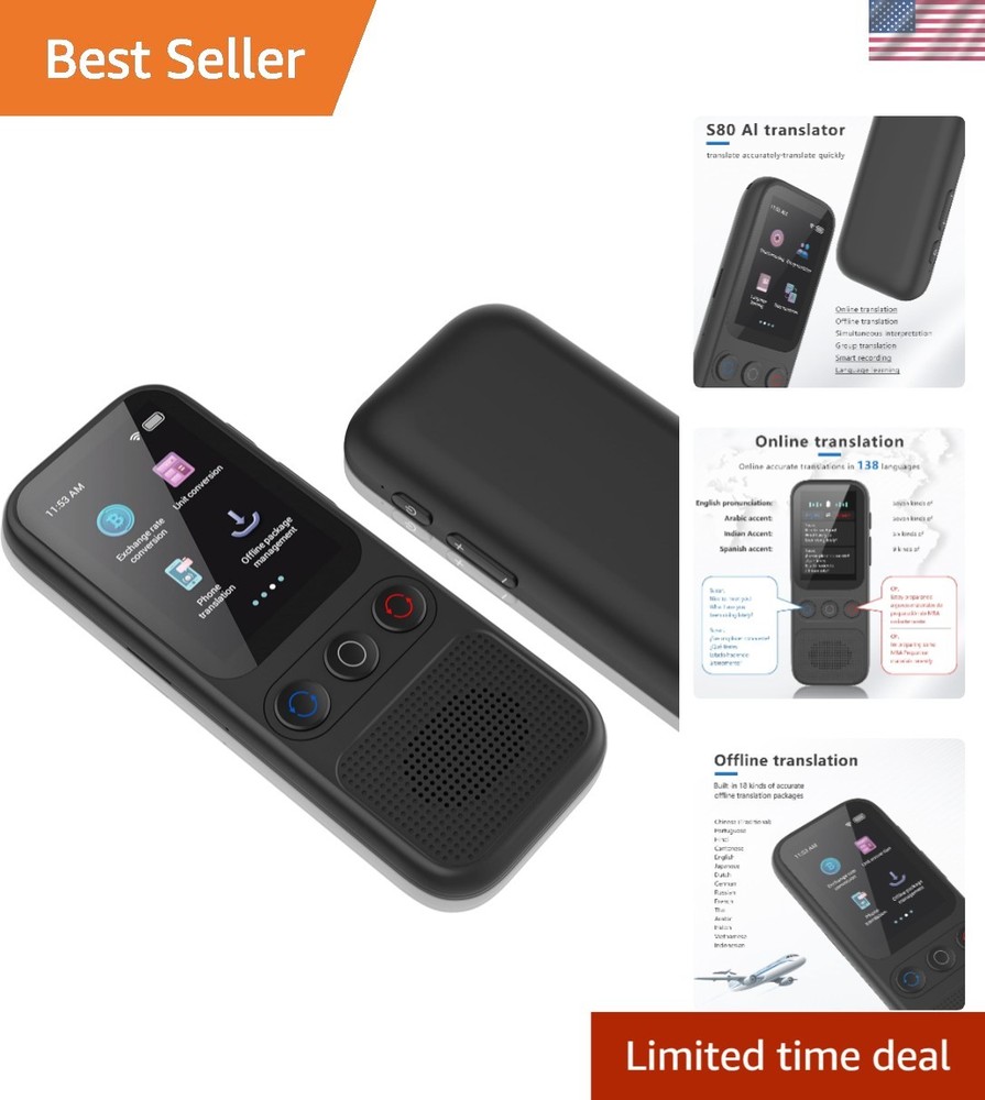 Instant Offline Language Translator: 138 Languages, User-Friendly Touch Screen