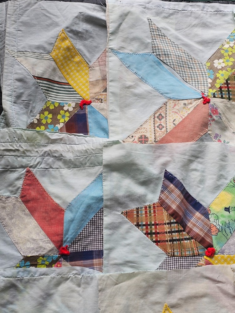 20 Vintage Handmade Quilt Patchwork Pieces Cotton