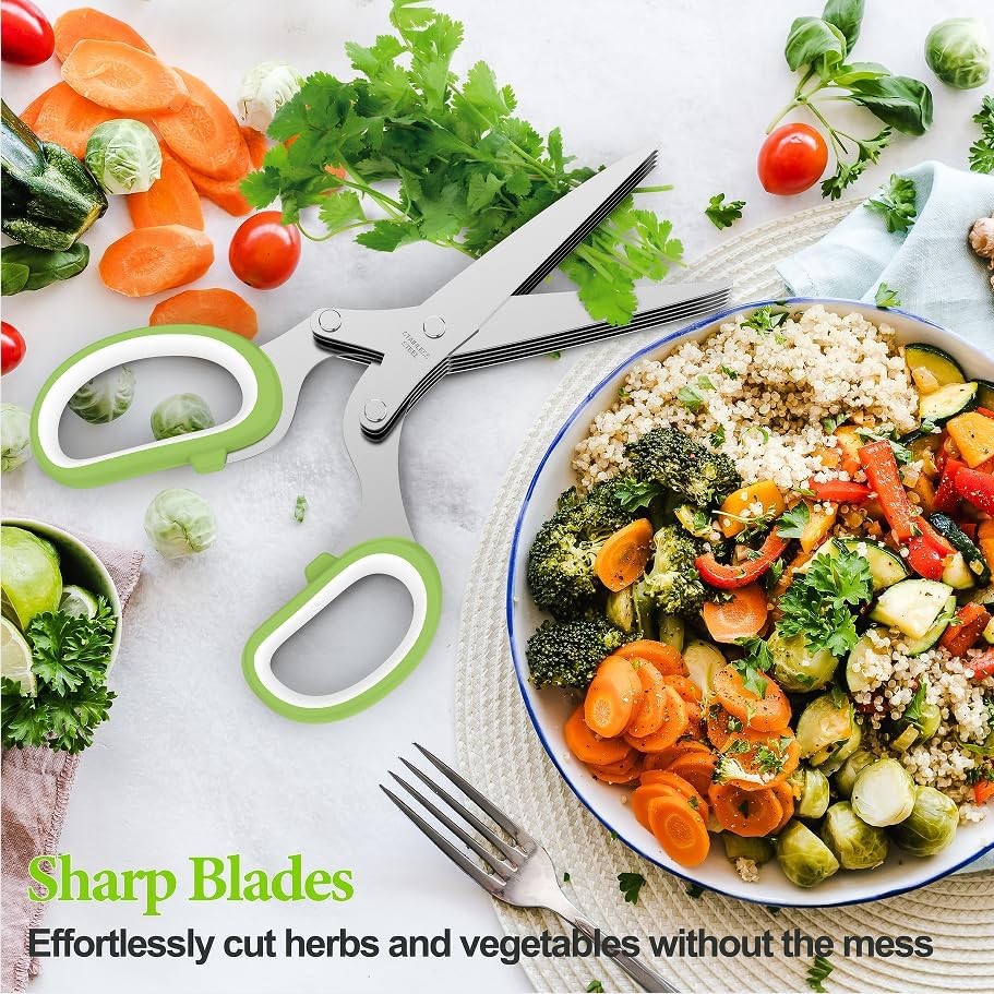 2025 Upgraded Herb Scissors, Effortless Herb Shears Cutter Tool with Sharp Stain