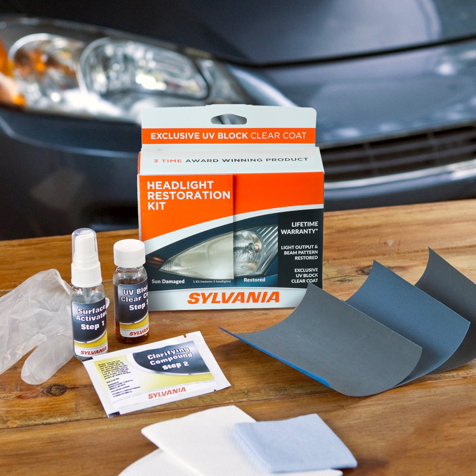 Sylvania Headlight Restoration Kit - Long-Lasting Headlight Repair Kit | LED