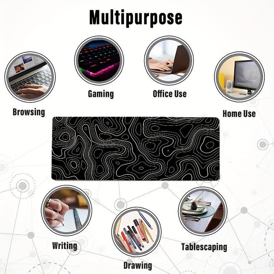 Extended Gaming Mouse Pad Large Size 31.5'' x 11.8'' Computer Keyboard Mat