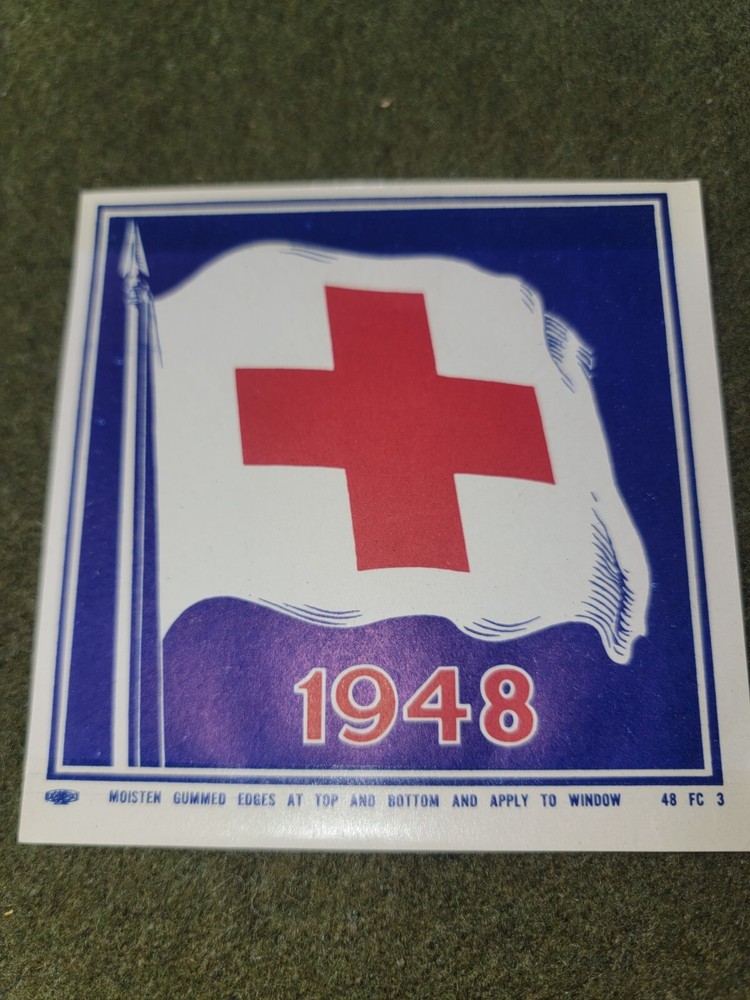 Red Cross Window Sticker Dated 1948
