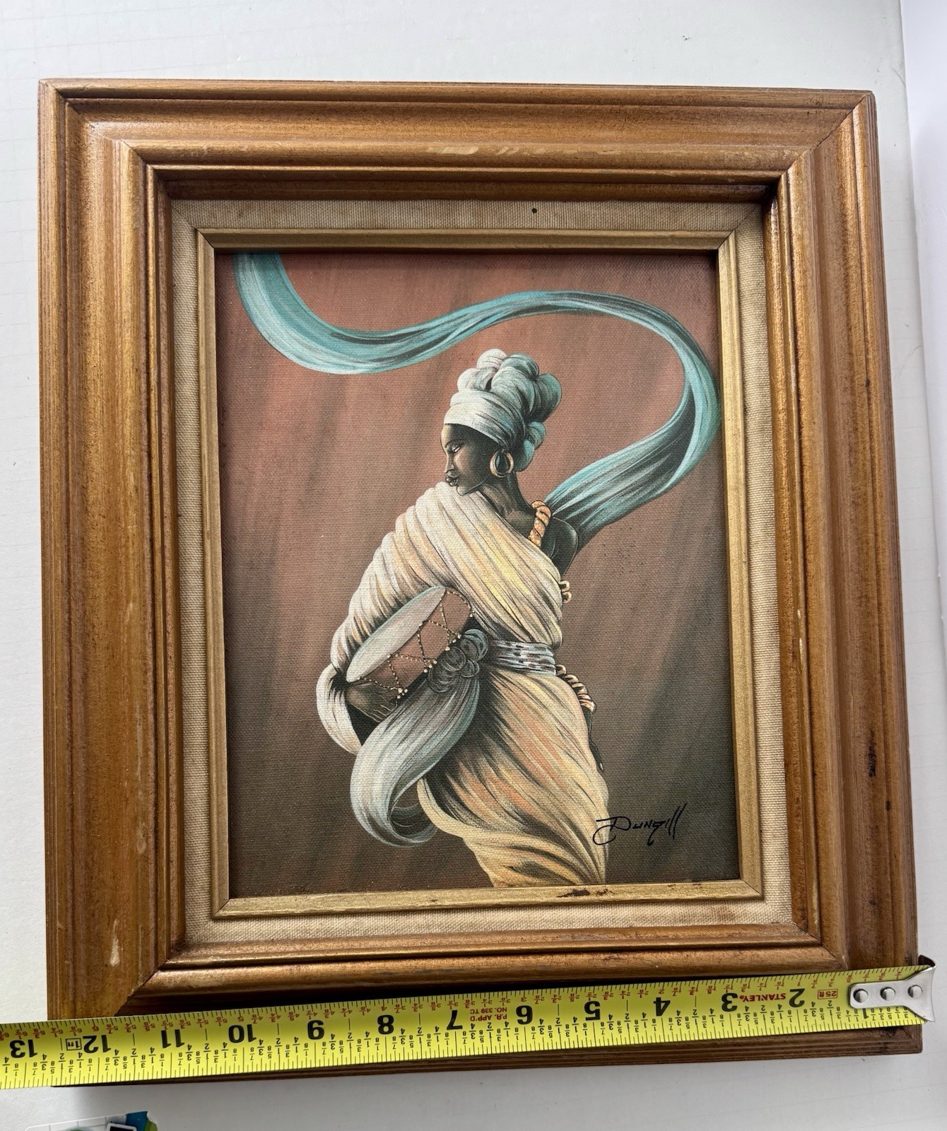 ELAINE DUNGILL AFRICAN AMERICAN WOMAN WITH DRUM GICLEE ON CANVAS PAINTING (2)