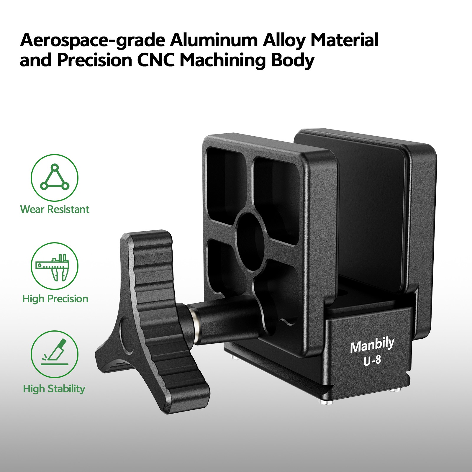 Manbily Saddle Mount Rifle Clamp Adapter for Hunting Tripod Arca Swiss QR Plate