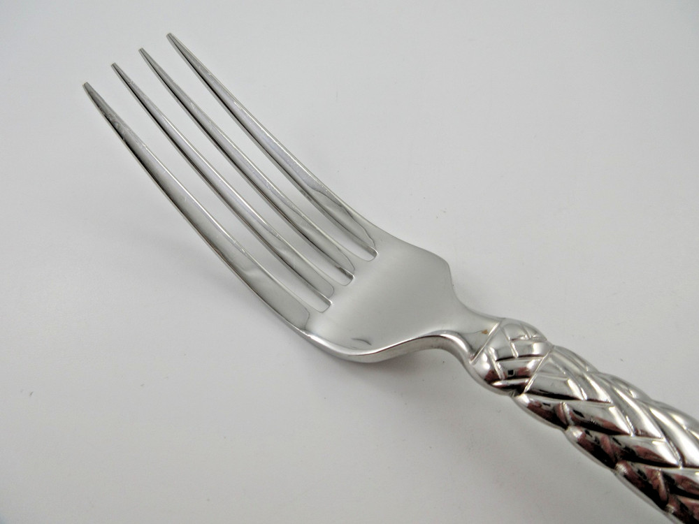 Ralph Lauren EQUESTRIAN BRAID Dinner Fork (s) Glossy Flatware Japan 8"