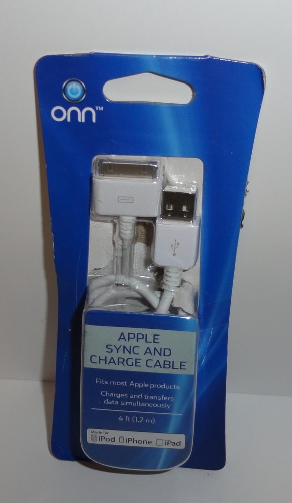 ONN Apple Sync and Charge Cable -4ft for iPod,iPhone,iPad