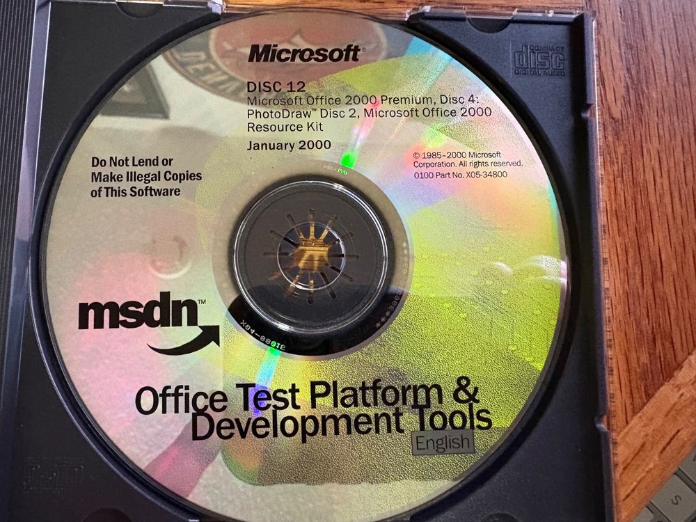 Microsoft Office Test Platform & Development Tools CDs January 2000 Disc 9-12