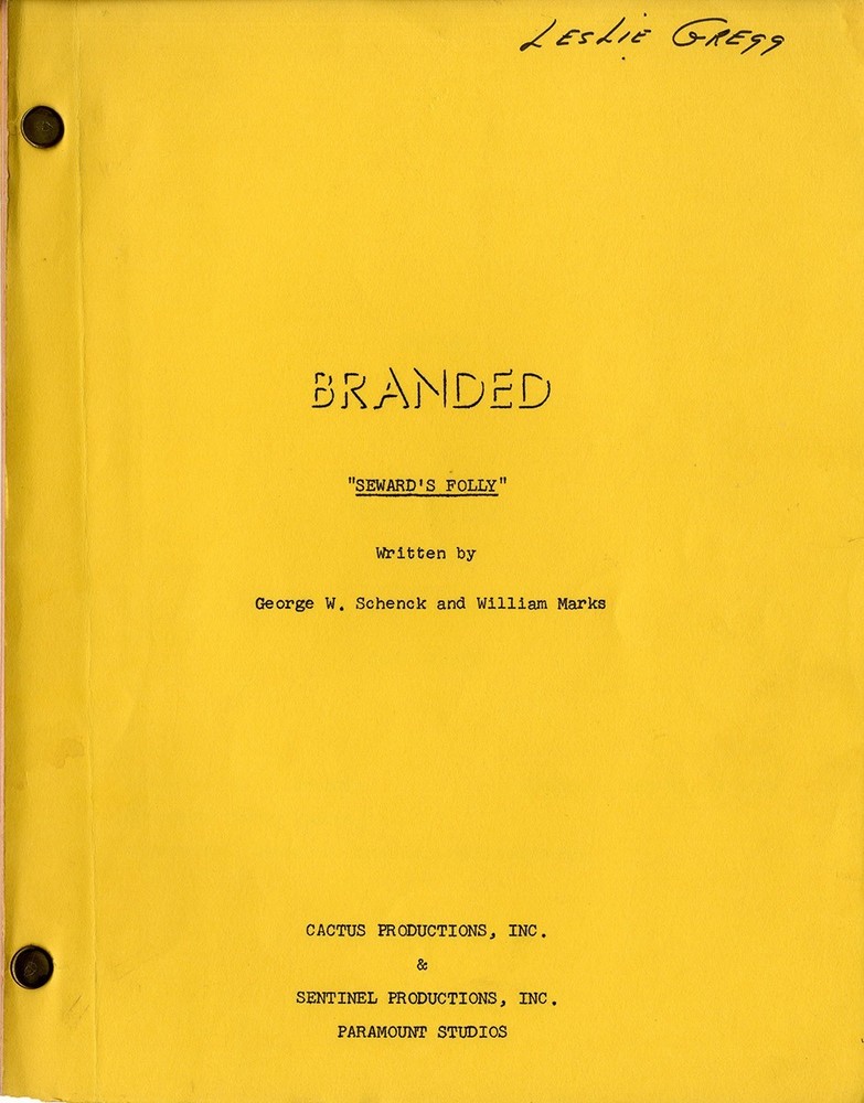 BRANDED - "Seward's Folly" [1965] TV script