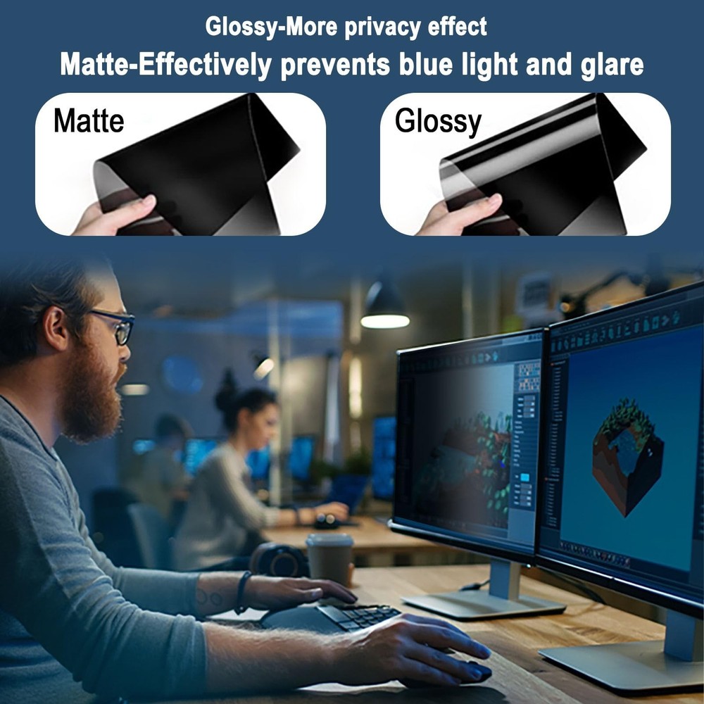 [2-Pack] 24 Inch Computer Privacy Screen Filter (16:9 Aspect Ratio) - Removab...