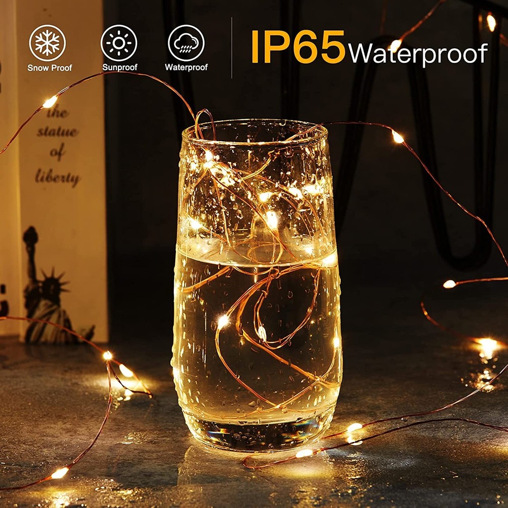 Outdoor Solar String Lights 72Ft 200LED with 8 Modes Warm White