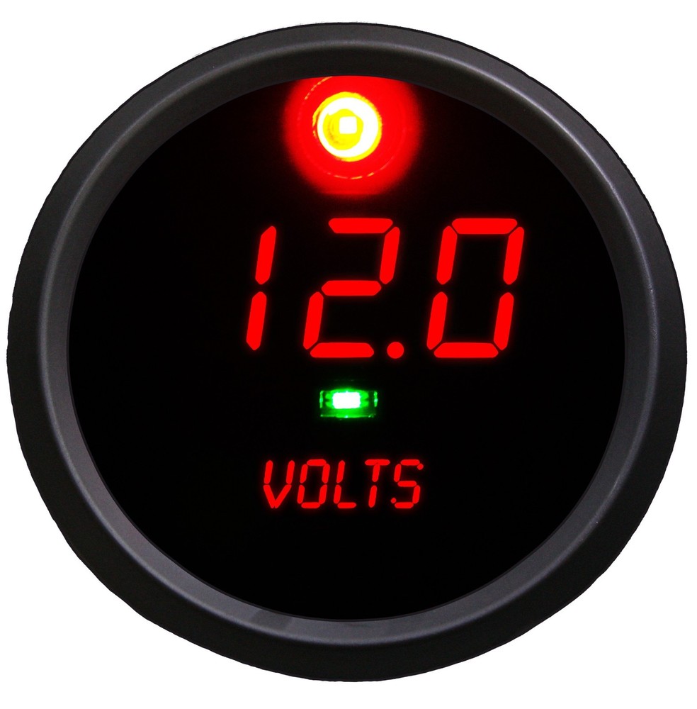 2 5/8" VoltMeter programmable alarm & output Memory Recall RED w/ BLACK BEZEL