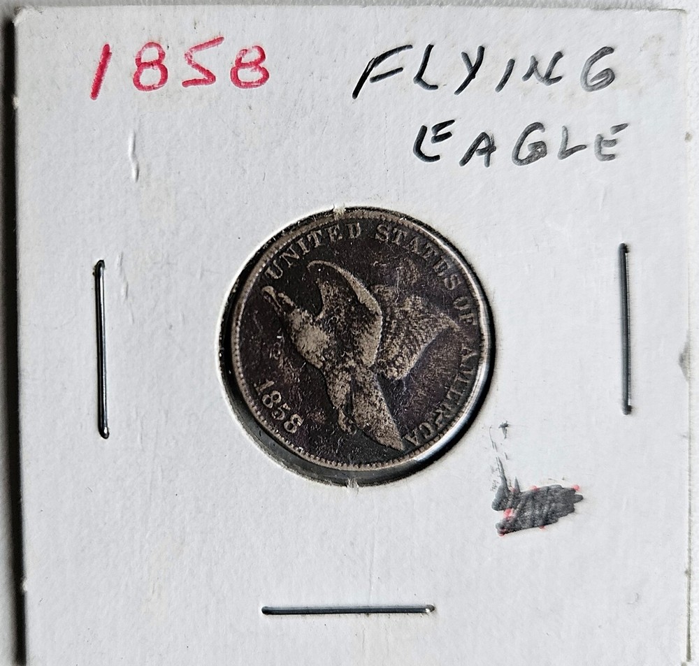 1858 LL Large Letters Flying Eagle One Cent Coin Penny US