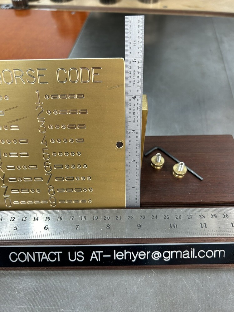 MORSE CODE HAM RADIO SOLID BRASS ENGRAVING PLATE OR DISPLAY PLATE FOR NEW HERMES