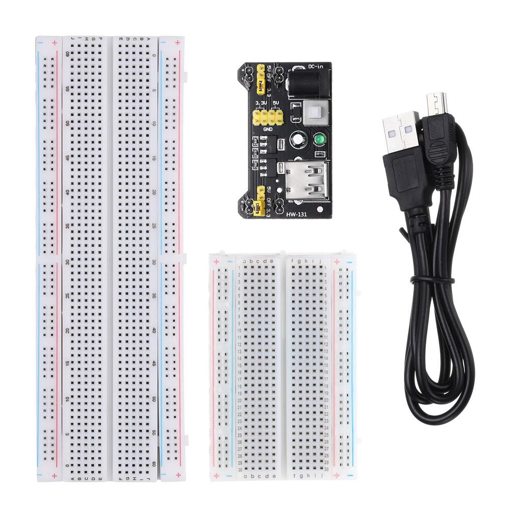 Breadboard Kit 830/400 Tie-Points with Power Supply Module USB Cable