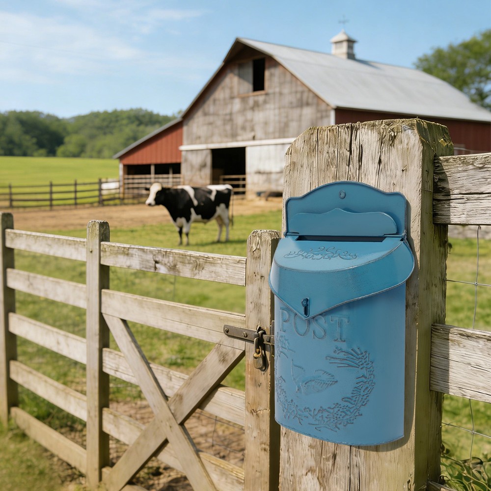 Vintage Rustic Wall Mount Mailbox Lockable Post Box Large Secure Mail Letter Box