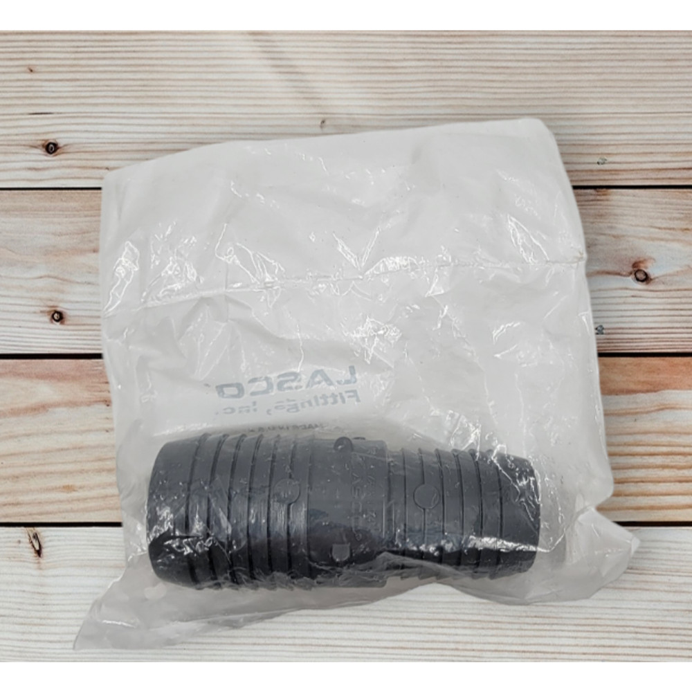 Lasco 1 1/2" x 1 1/4" Schedule 80 Gray PVC Barbed Reducing Pipe Insert Coupling