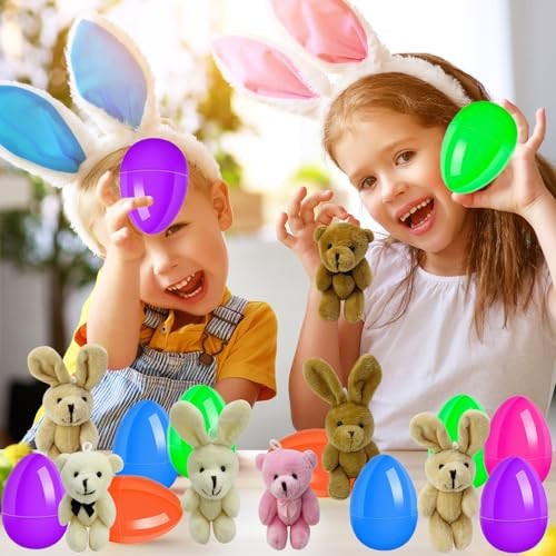 12 Pcs Prefilled Easter Eggs with Animals Filled Easter Eggs with Toys Inside