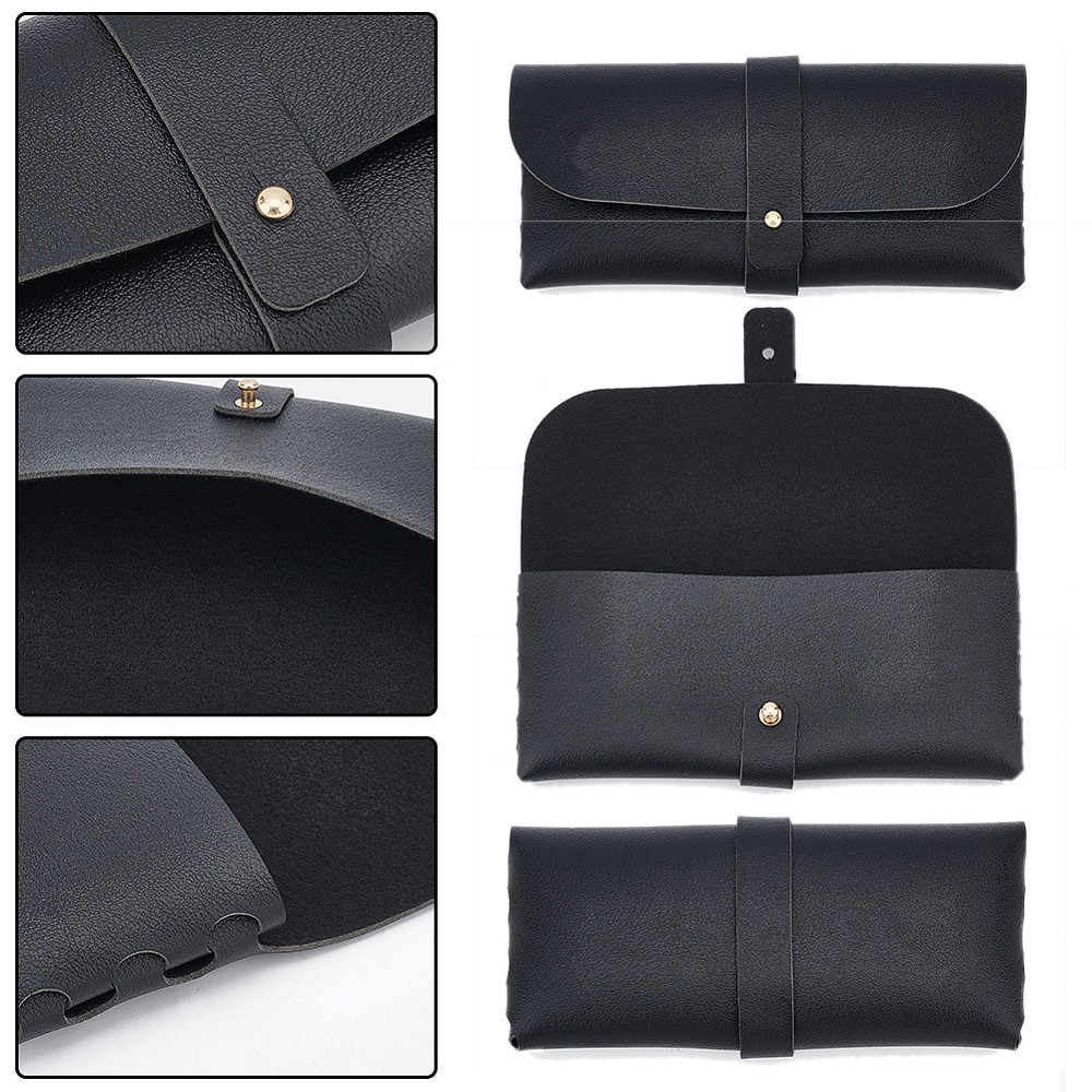 2pcs Glasses Case Smooth Surface Soft Material Wallet-style Design Sunglasses