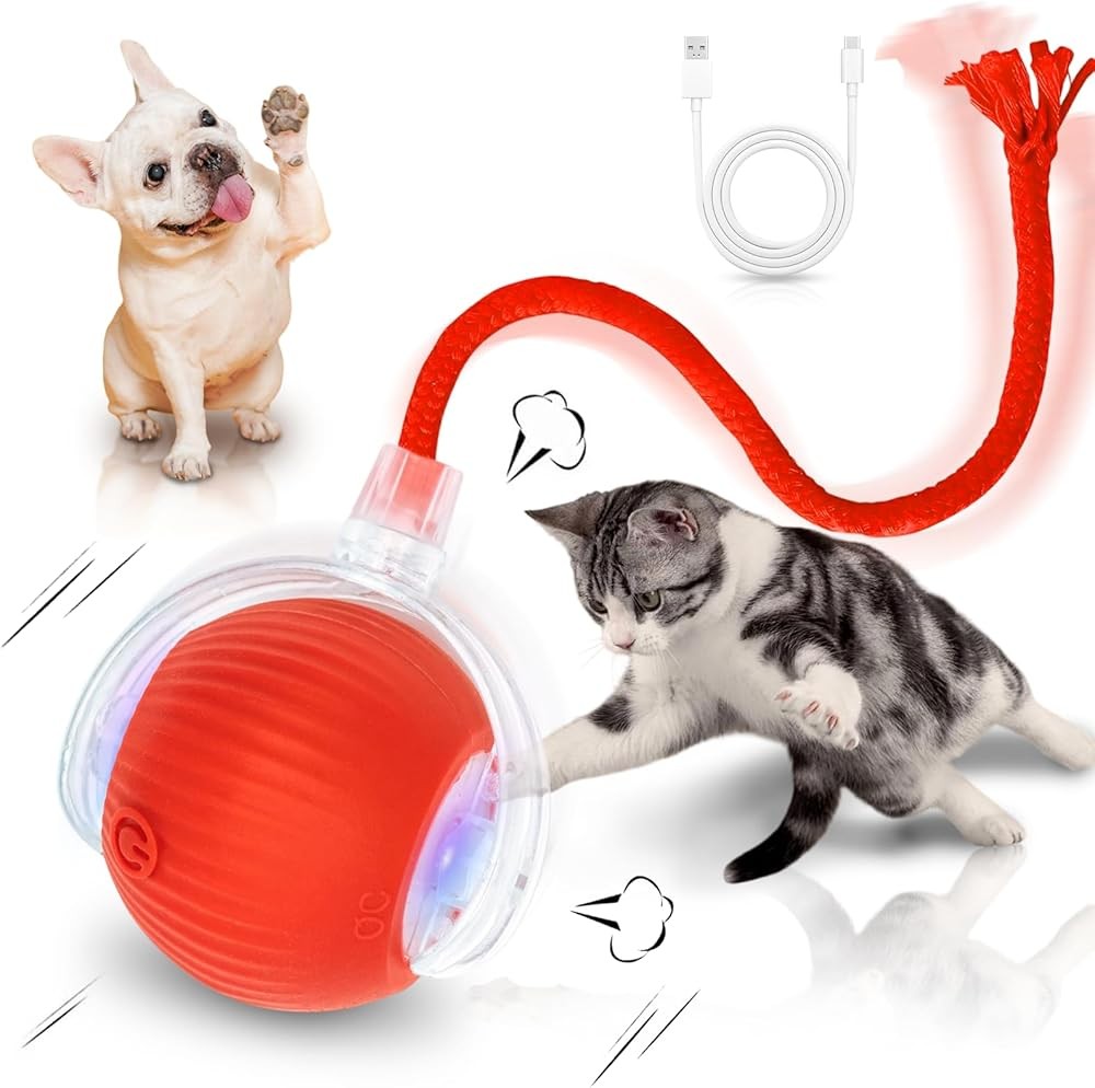 Interactive Cat Toys for Indoor Cats Smart Automatic Ball Rolling for