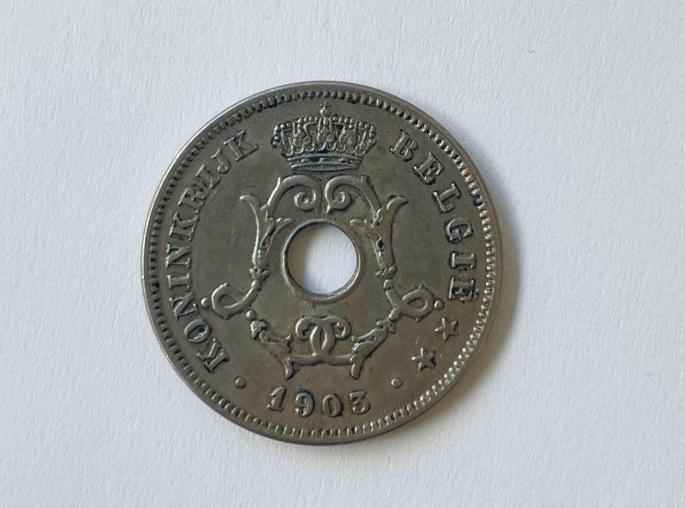 1903 Belgium 10 Centimes Coin EF