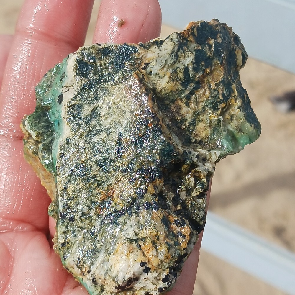 Red KEEP Mine Chrysocolla Rough Specimen Quartz Dendrites Unique
