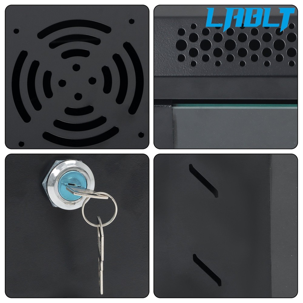 LABLT 9U Server Rack Enclosure Maximum depth 15.5" wall mount network W/Locks